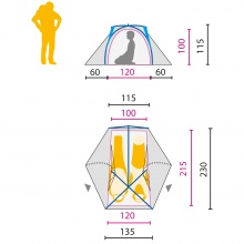 Jack Wolfskin Trekkingzelt Exolight II - ultraleicht, sehr windstabil, 2 Eingänge, schneller Aufbau - für 2 Personen